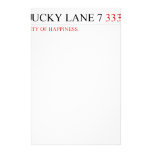 Lucky Lane 7  Stationery
