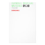ISHMAEL MAKGAE MUSONA  Stationery