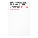 JANE SHAGS JIM 50 DANE STREET LIVERPOOL  Stationery