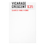 Vicarage Crescent  Stationery