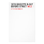 18th Giuseppe B-Day OXFORD STREET  Stationery