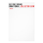 SQUAD ONE SOUND INTERNATIONAL  Stationery