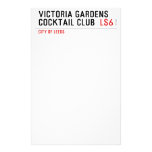 VICTORIA GARDENS  COCKTAIL CLUB   Stationery