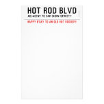 Hot Rod Blvd  Stationery
