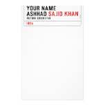 Your Name Ashhad  Stationery