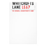 whitcrofts lane  Stationery