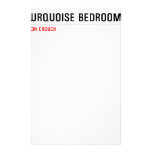 My Turquoise Bedroom  Stationery