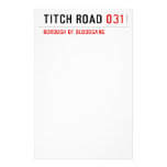 TITCH ROAD  Stationery