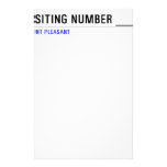 Visiting Number ____  Stationery