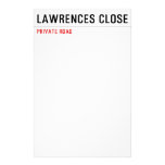 Lawrences CLose  Stationery