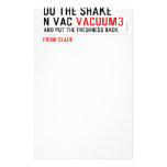 Do the Shake  n vac  Stationery