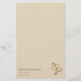 Stationery - 3D Brown Leaf with Name