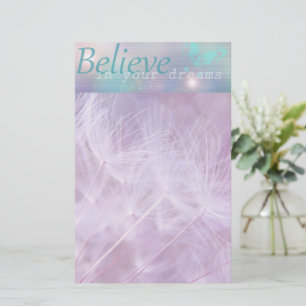 Stationery Believe In Your Dreams Purple Teal