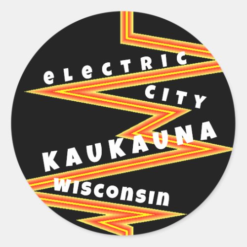Stationery dots Kaukauna Wisconsin Electric City  Classic Round Sticker