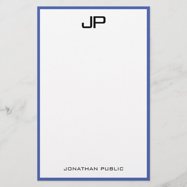 Stationery Handwritten Monogram Simple Template (Front)