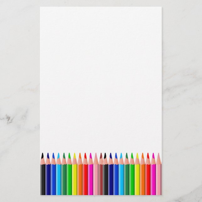 Stationery-Just for Kids-Colored Pencils Stationery (Front)