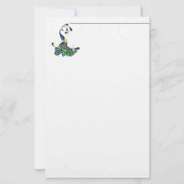 Stationery Paper-Peacock (Front)