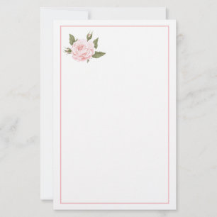 Stationery Paper-Vintage Pink Rose