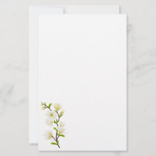 Stationery Paper-White Magnolia