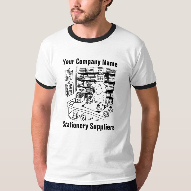 Stationery Suppliers Cartoon T-Shirt (Front)