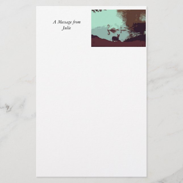 Stationery – Swans and Dog (Front)
