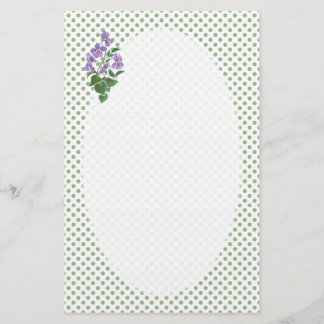Stationery: Violets, Polka Dots to Personalize Stationery