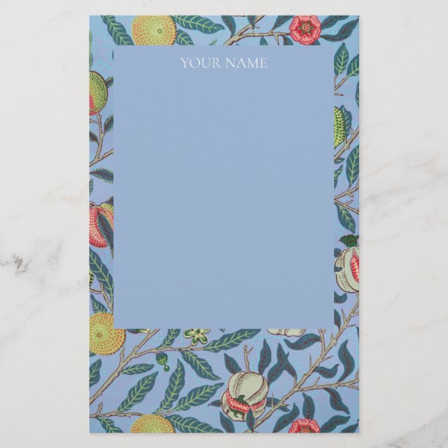 STATIONERY :WILLIAM MORRIS "BLUE POMEGRANATES" (Front)