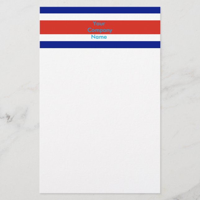 Stationery with Flag of Costa Rica (Front)