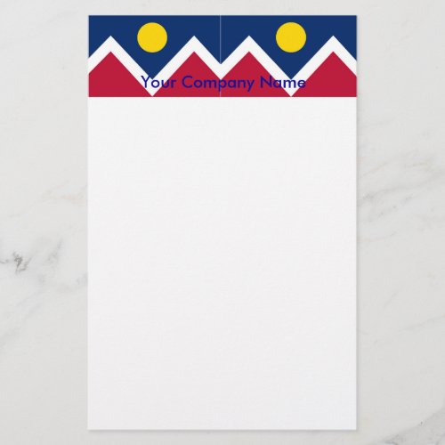 Stationery with Flag of Denver Colorado