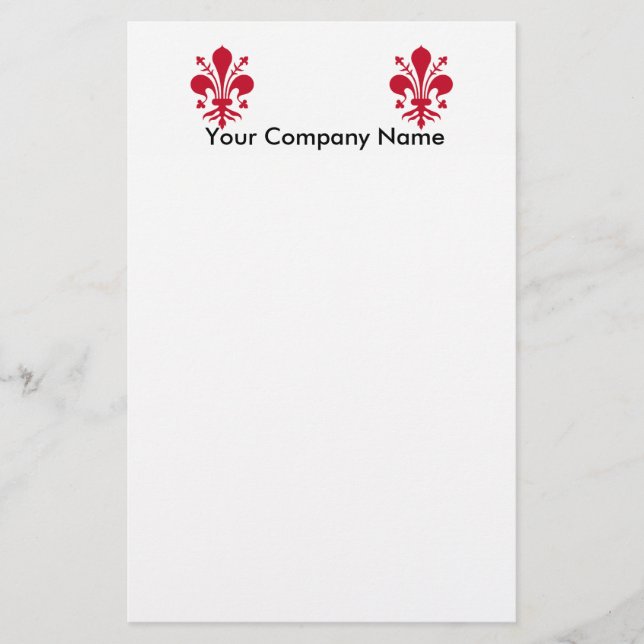 Stationery with Flag of Florence, Italy (Front)