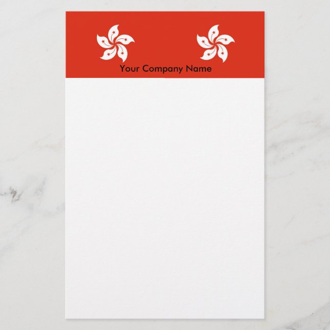Stationery with Flag of Hong Kong, China (Front)