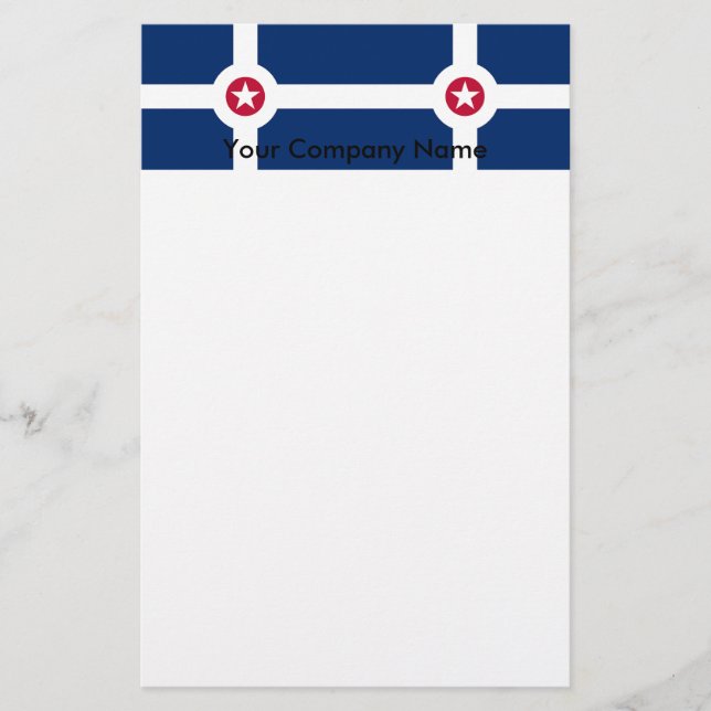 Stationery with Flag of Indianapolis City, USA (Front)