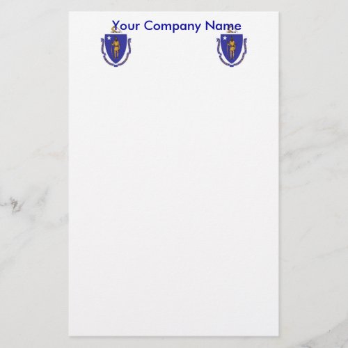 Stationery with Flag of Massachuttes