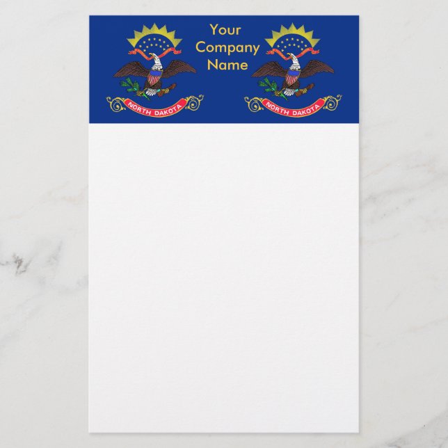 Stationery with Flag of North Dakota (Front)