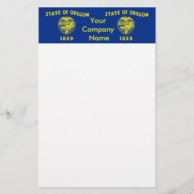 Stationery with Flag of Oregon (Front)