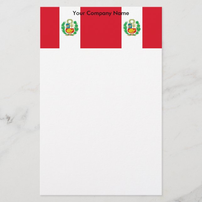 Stationery with Flag of Peru (Front)