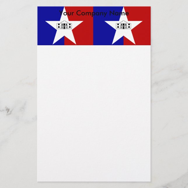 Stationery with Flag of San Antonio City, USA (Front)
