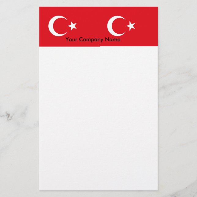 Stationery with Flag of Turkey (Front)