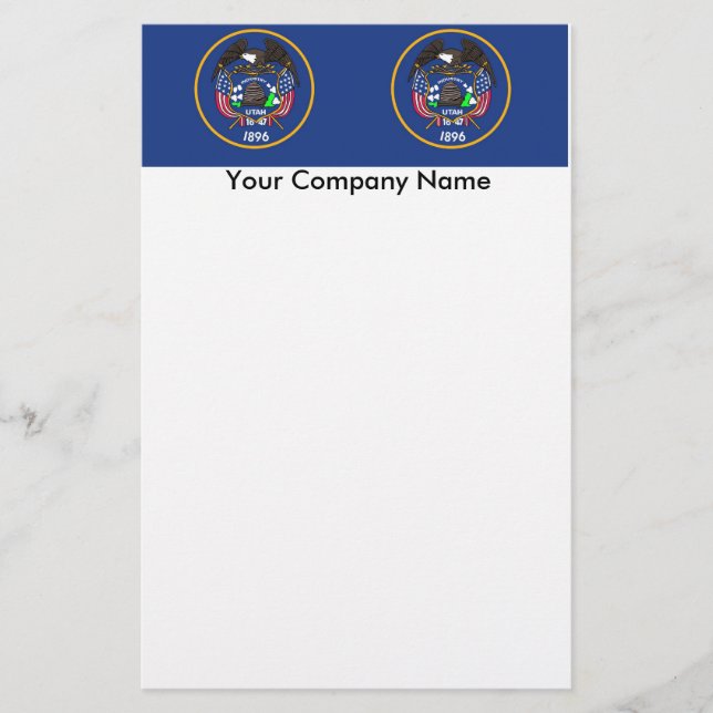 Stationery with Flag of Utah (Front)