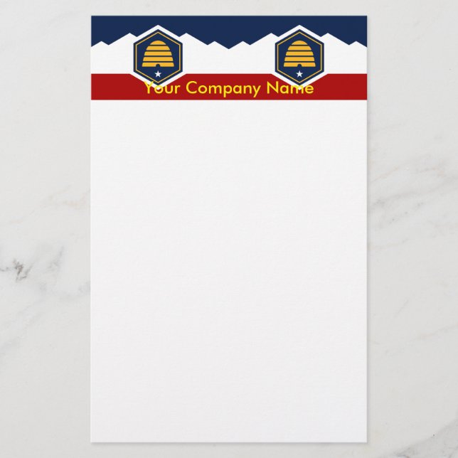 Stationery with Flag of Utah, USA (Front)