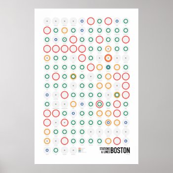Stations & Lines: Boston (light) Poster by creativ82 at Zazzle