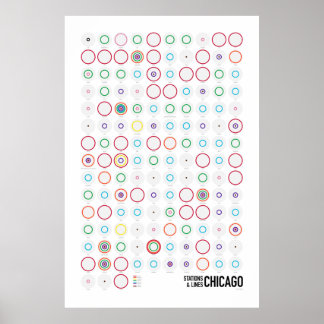 Stations & Lines: Chicago (Light) Poster