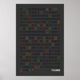 Stations & Lines: London (Dark) Poster