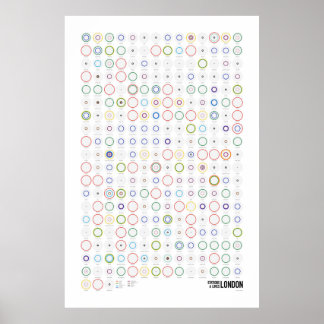 Stations & Lines: London (Light) Poster