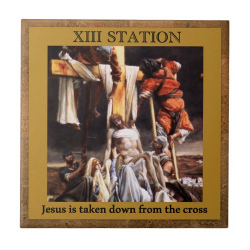 Stations of the Cross 13 of 15 Jesus taken down Tile