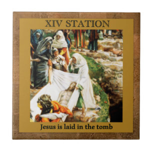 Stations of the Cross #14 of 15 Jesus in the tomb Ceramic Tile