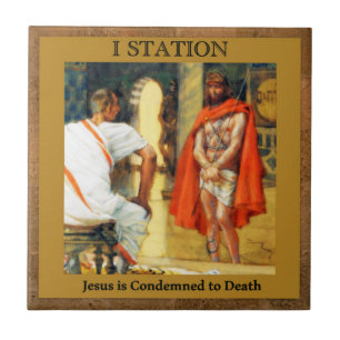 Stations of the Cross #1 of 15 Jesus is Condmned Tile
