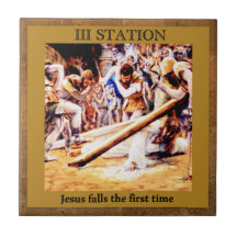 Stations of the Cross #3 of 15 Jesus Falls 1st X