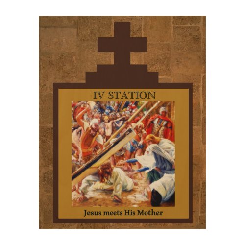 Stations of the Cross 4 of 15 Jesus Meets Mother Wood Wall Decor