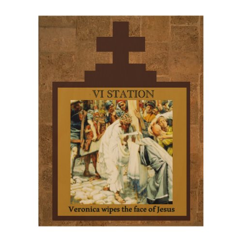 Stations of the Cross 6 of 15 Veronica Wood Wall Decor